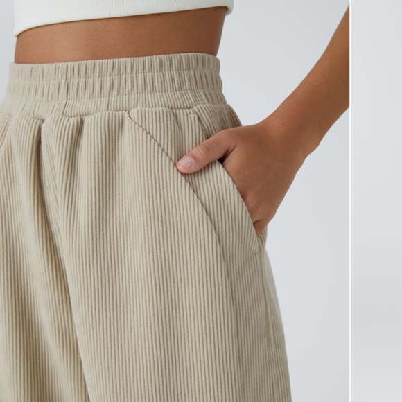 Halara High Waisted Side Pocket Straight Leg Mop Corduroy Casual Pants - Picture 4 of 8